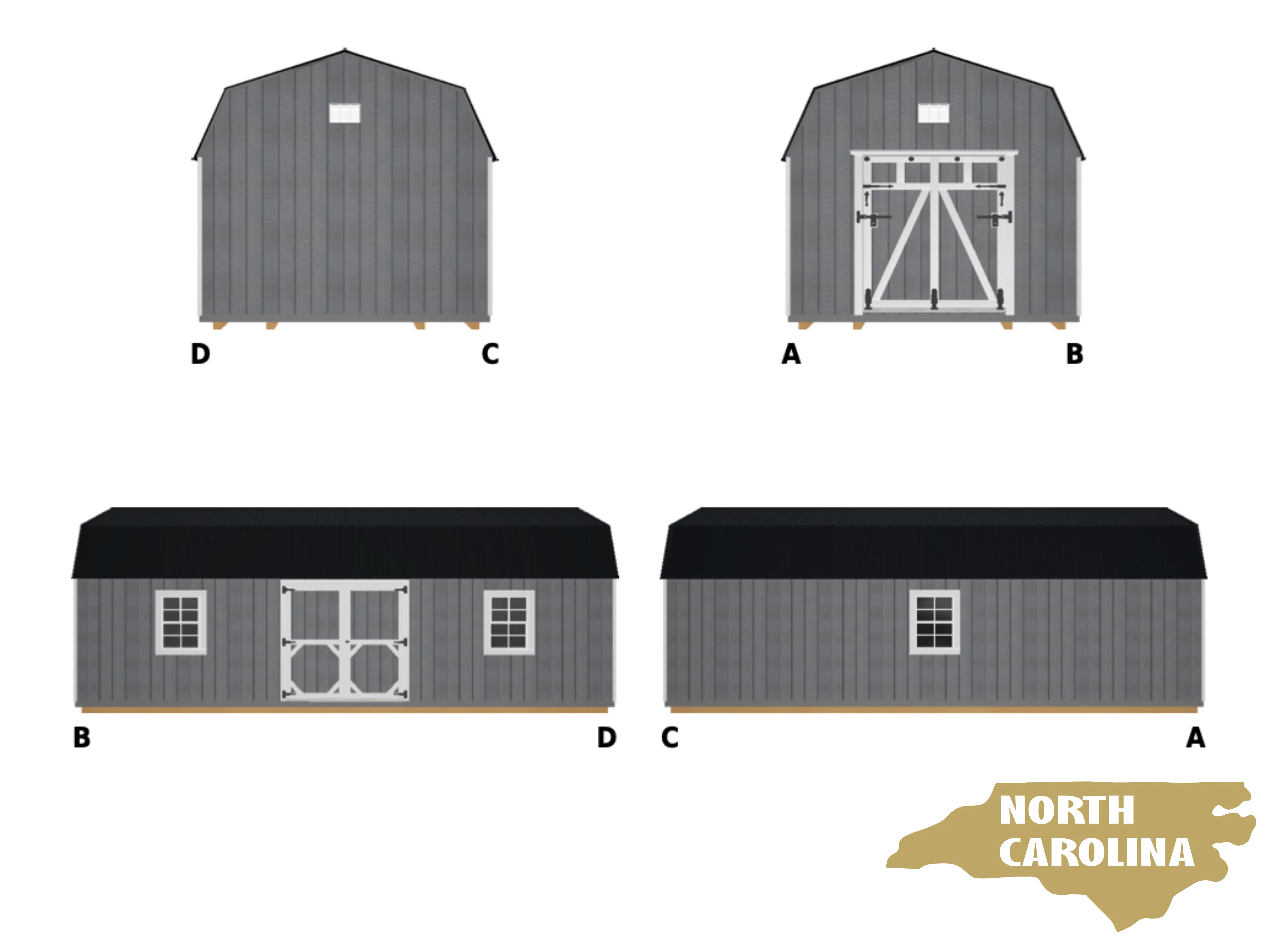 12x28 Heavy Duty Deluxe High Barn with Rampage Door with Electrical #NC1 - Image 3