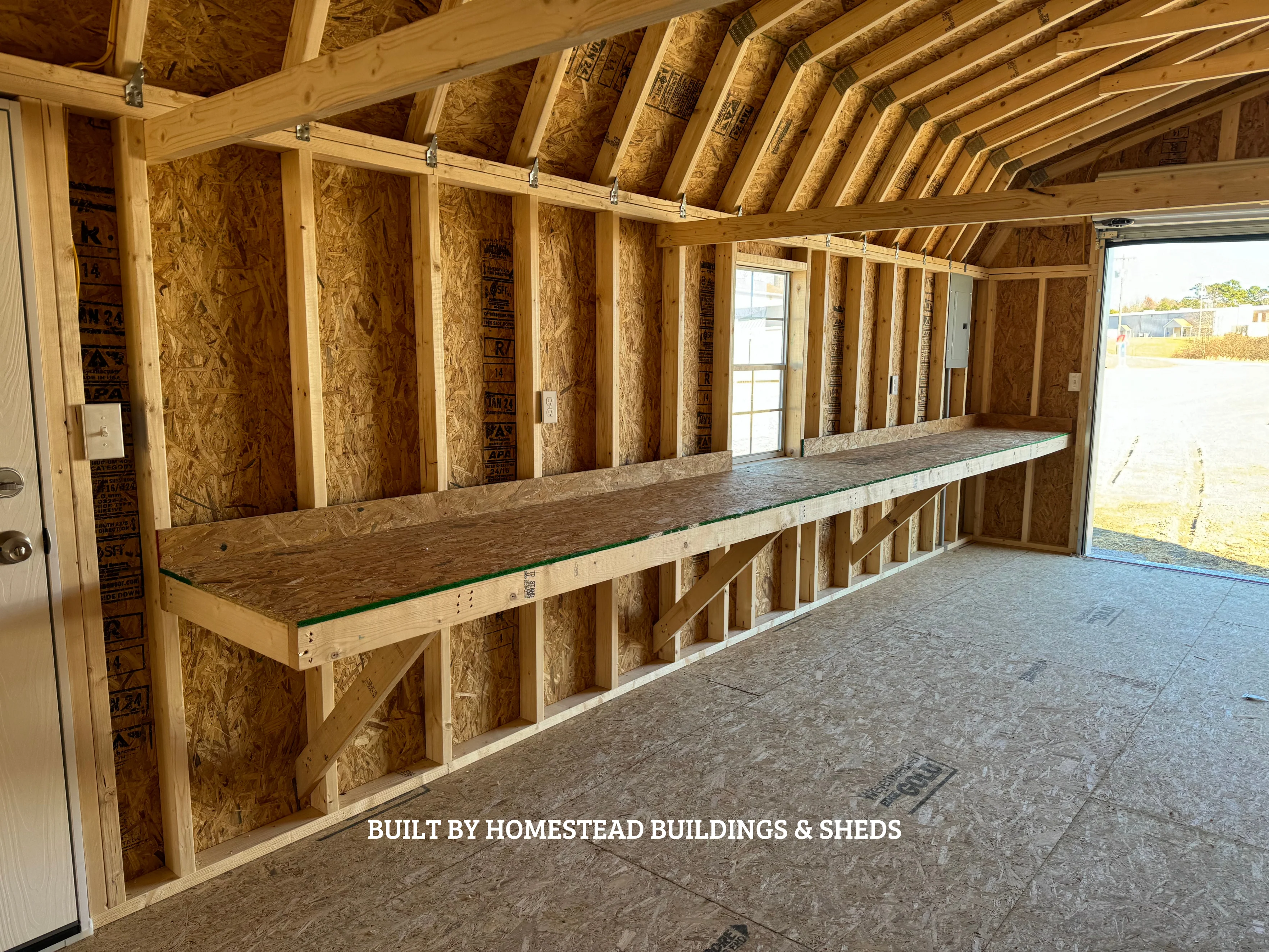 14x48 Deluxe Vinyl High Barn Cabin Garage with Electrical Design #223 - Image 7